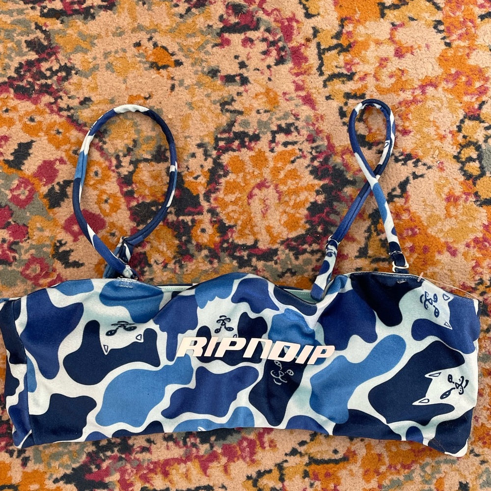Blue camo ripndip bikini top